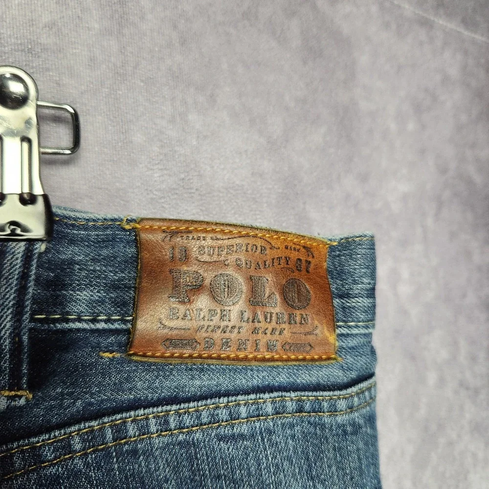 Polo Ralph Lauren Classic 867 Mens Blue Medium Wash Straight Leg Jeans 42x36